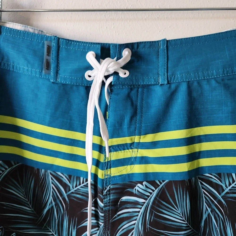Ron Jon Surf‎ Shop Mens Size 38 Tropical Hawaiian Print Board Shorts Swim Trunks
